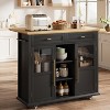 Jojoka Kitchen Island Cart,Rolling Kitchen Island with Storage Cabinets,Drawers and Racks - 2 of 4