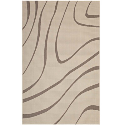 Modway Surge Swirl Abstract 8x10 Indoor and Outdoor Area Rug - Light/Dark Beige,  100% Soft Polypropylene ,  Tight Low Pile Weave