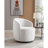 Akoasm Soft Swivel Accent Barrel Sofa & Chair With Metal Black Powder Coating Ring For Living Room, Office & Bedroom-White - 4 of 4