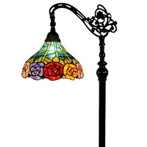 Amora Lighting Tiffany Style Roses Reading Floor Lamp 62 Inch High - 1 of 4