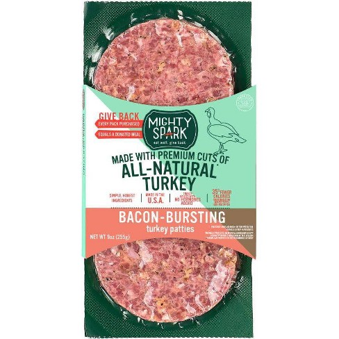 Mighty Spark Food Co. Bacon Bursting Ground Turkey Patties - 9oz - image 1 of 3