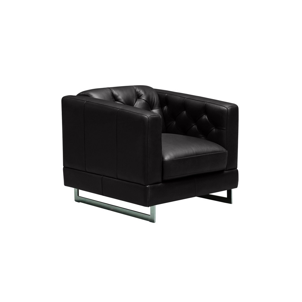Cidney Top Grain Leather Chair Black - Abbyson Living -  87893638