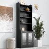 78.3" Tall Cabinet with Acrylic Board Door, Versatile Sideboard, Contemporary Bookshelf with Adjustable Shelves for Living Room - 3 of 4