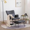 Nursery Rocking Chair, Glider Chair,Rocking Accent Chair with Lumbar Pillow and Ottoman for Nursery/Living Room/Bedroom - 2 of 4