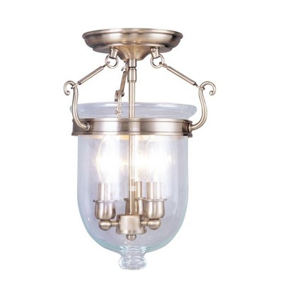 Livex Lighting Jefferson 3 - Light Flush Mount in  Antique Brass