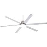 72" Casa Vieja Modern Indoor Outdoor Ceiling Fan with Light LED Dimmable Remote Control Brushed Nickel Damp Rated for Patio Porch