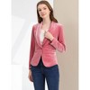 INSPIRE CHIC Women's Office Solid Shawl Collar Jetted Pockets One Button Velvet Blazer - 2 of 4