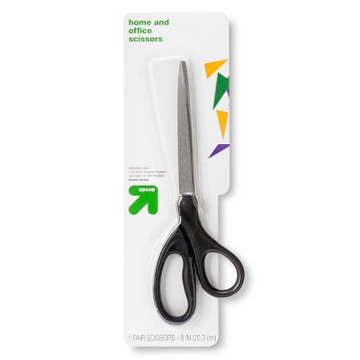 8" Home and Office Scissors - up&up™: Stainless Steel, Black, Adult School Scissors, Non-Powered Desk Tool