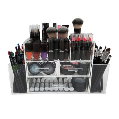 Amara Clear Acrylic 3-Drawer Tiered Makeup Organizer