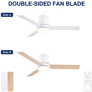 YUHAO 48 in. Indoor Modern Contemporary Plywood Blades Reversible DC Motor Low Profile Ceiling Fan with Light and Remote Control - 1 of 4