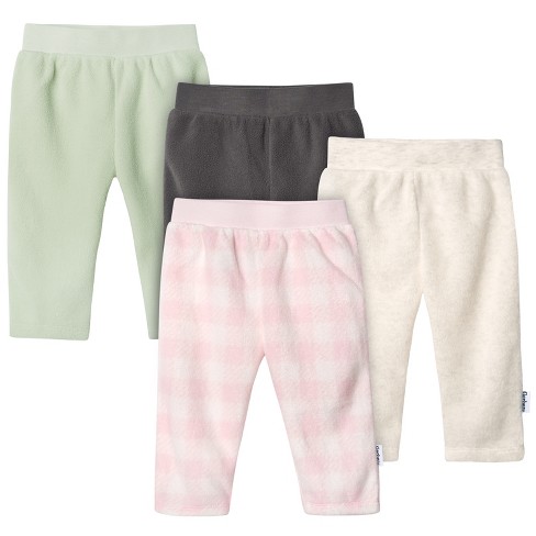 Gerber Baby Girls' Fleece Pants, 4-pack : Target