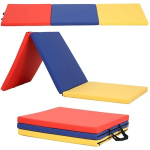 FDW Yoga Arts Mat Gymnastics Mat Wrestling Mat Tumbling Mat Gym Mat Folding Gymnastic Mat hick PU Leather Exercise Mat - 1 of 4
