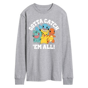 Men's - Pokémon - Gotta Catch 'Em All Group Long Sleeve Graphic T-Shirt - 1 of 4