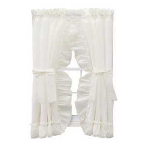 Ellis Curtain Madelyn Ruffled Victorian Priscillas 1.5" Rod Pocket Curtain Panel Natural - 1 of 4