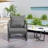 Modern Outdoor Rope Lounge Chair with Cushions & Aluminum Frame, Curved Design for Patio Garden-3irtyhousy - 3 of 4
