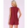 INSPIRE CHIC Women's Waffle Knit Crew Neck Sleeveless Tank Top with Shorts Lounge Sets - 4 of 4