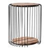 HomeRoots 24" Modern Black and Rustic Brown Round End Table - 4 of 4
