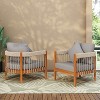 Christopher Knight Home Clifton Patio Rustic Acacia and Rope Upholstered Club Chair with Curved Back (Set of 2) - 2 of 4