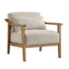 Okak Modern Natural Style Upholstered Armchair with Solid Wood Frame,Reading Leisure Chair for Living Rooms,Relaxation Areas - 2 of 4