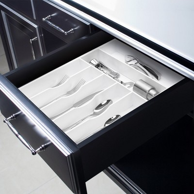 Royal Craft Wood Bamboo Kitchen Drawer Organizer (White, 7-slot)