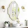 Beautyolove 20 in. W x 30 in. H Scalloped Gold Decorative Wall Mirror - 3 of 4