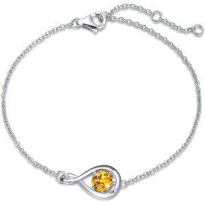 Infinity Birthstone Bracelet - 925 Sterling Silver Adjustable Chain, Fine Jewelry Gift for Women - 1 of 4