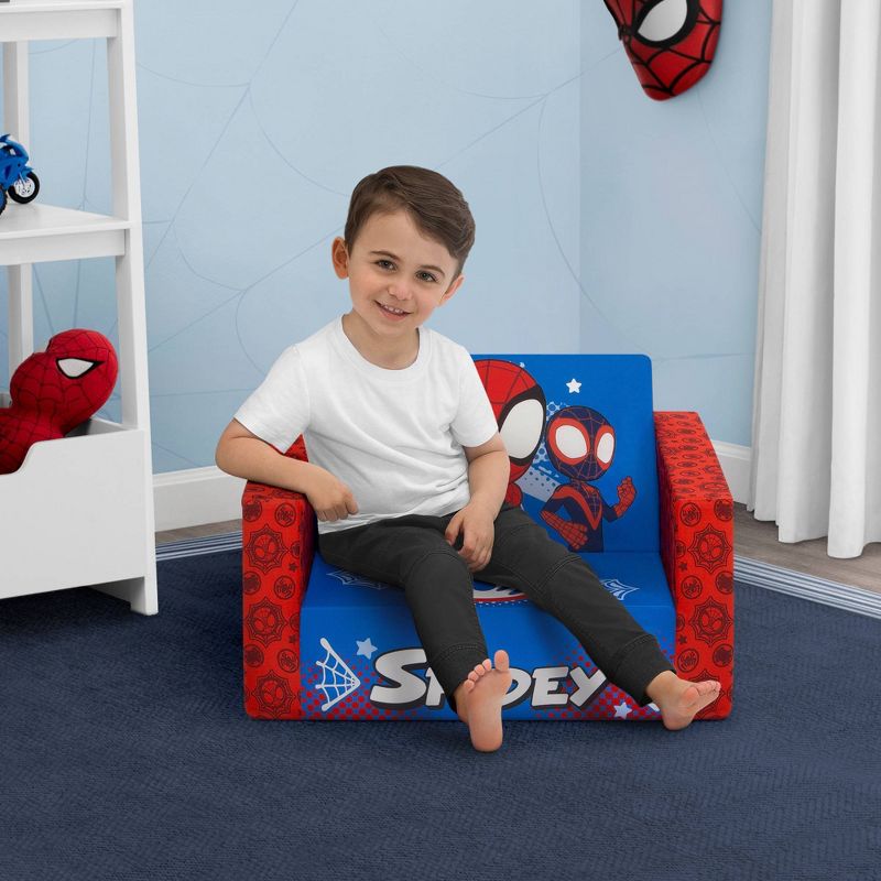 Delta Children Marvel Spidey and His Amazing Friends Kids&#39; 2-in-1 Convertible Cozee Flip-Out Chair, 3 of 11