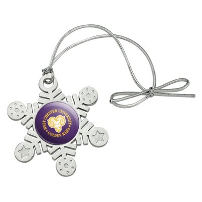 West Chester University Primary Logo Metal Snowflake Christmas Tree Holiday Ornament