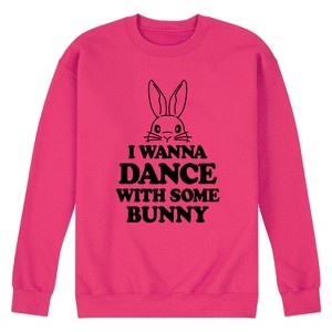 Men's - Instant Message - I Wanna Dance With Some Bunny Graphic Fleece Sweatshirt - 1 of 4