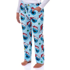 Sesame Street Cookie Monster Pajamas Women's Fleece Lounge Sleep Pants - 1 of 4