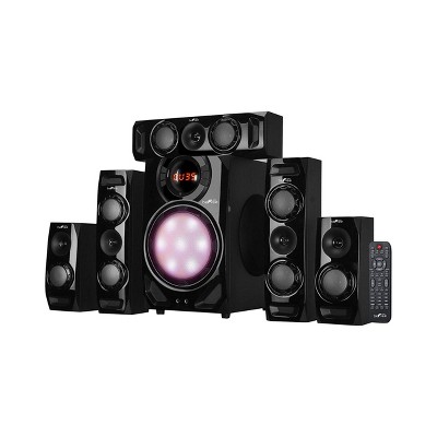 befree sound 5.1 channel surround sound bluetooth speaker system in black