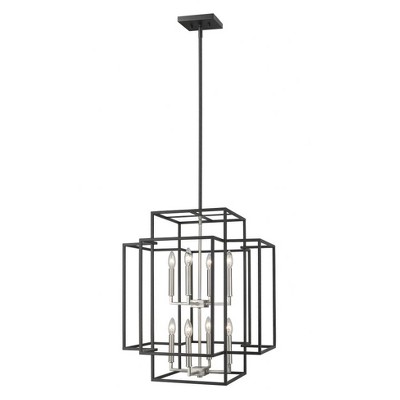 Z-Lite Titania 8 - Light Chandelier in  Black/Brushed Nickel