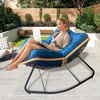 Large Rattan Wicker Rocking Chair with 360° Recline and Cloud-Like Cushion for Living Room - 3 of 4