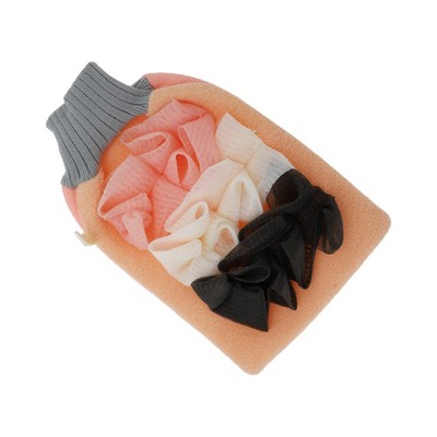 Unique Bargains Bath Flower Shower Gloves for Bathroom 8.66"x5.51" Pink 1 Pc