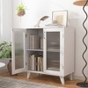 White Sideboard Buffet Cabinet with Metal Doors, Free Standing Decorative Accent Cabinet, Small Sideboard for Entryway, Living Room, Hallway - 4 of 4