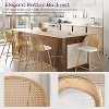 TYBOATLE Bar Stools Set, 29" Rattan Swivel Barstools with Faux Leather, Boho Mid-Century Modern Upholstered Bar Chairs for Kitchen Island - 2 of 4