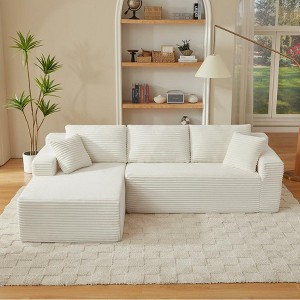Dolonm 103" L-shaped Modular Cloud Sofa,Compressed Boneless with Deep Seats,No Assembly, for Living Rooms Bedrooms - 1 of 4