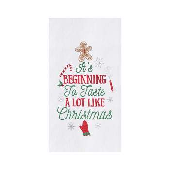 C&F Home "Its Beginning to Taste A Lot Like Christmas" with Gingerbread Man Cotton Flour Sack Kitchen Dish Towel 27L x 18W in.