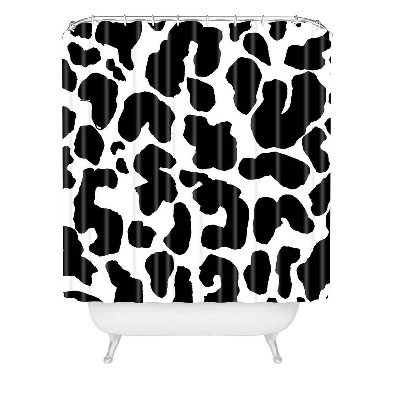 Rebecca Allen Leopard Shower Curtain Black/White - Deny Designs, 1 of 7