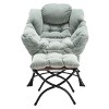 Flannel Lazy Chair with Ottoman,31.5"W Comfy Modern Lounge Chair with Side Pocket for Small Space-Baofuwish - 3 of 4