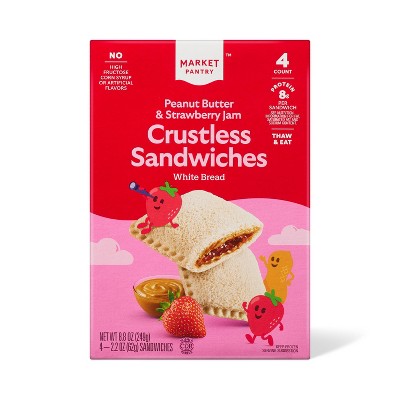 Frozen Peanut Butter and Strawberry Jam Crustless Sandwich - 4ct - Market Pantry™