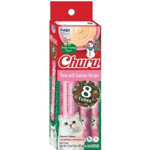 Inaba Churu Holiday Tuna and Salmon Flavor Lickable Cat Treats - 4oz/8ct - 1 of 2
