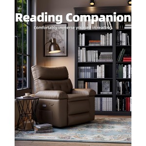 Electric Recliner Chair - 360掳 Rocker Swivel Recliner with Heat and Massage, PU Leather Large Power Recliner Comfortable Chair with 1.5X Sponge - 1 of 4