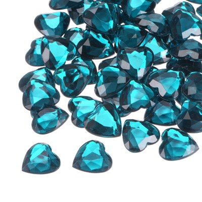 Unique Bargains Craft Embellishments Acrylic Heart Rhinestone Flat Back Gems 40 Pcs
