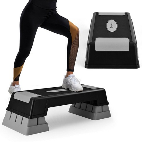 43 Inch Height Adjustable Workout Aerobic Stepper Exercise Step Platform  Riser 3 Levels Adjust 4-6 - 8 Inches for Fitness Strength Training