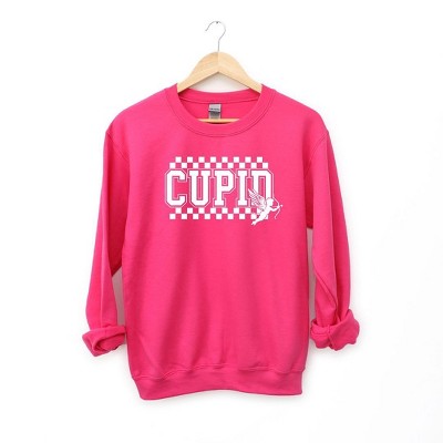 Simply Sage Market Women's Graphic Sweatshirt Cupid Varsity Checkered