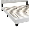 Royal Hampton Full Leatherette Bed with Checkered Tufted Headboard, White - 3 of 4