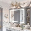 LED Bathroom Mirror,Gradient Front and Backlit,3 Colors Dimmable,IP54 Enhanced Anti-Fog,Hanging Plates Wall Mount Lighted Mirror-The Pop Home - 2 of 4