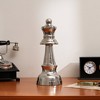 TopComfy Decorative Object Hammered Nickel Finish Chess Bishop Sculpture Elegant Table Accent for Home Decor, Silver, 5.5"*5.5"*14" - 2 of 4