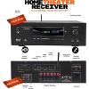 Pyle 5.2-Channel Bluetooth Home Theater Receiver, 1000W - 4K UHD & MP3 Support, HDMI, USB, AM/FM Radio - 2 of 4